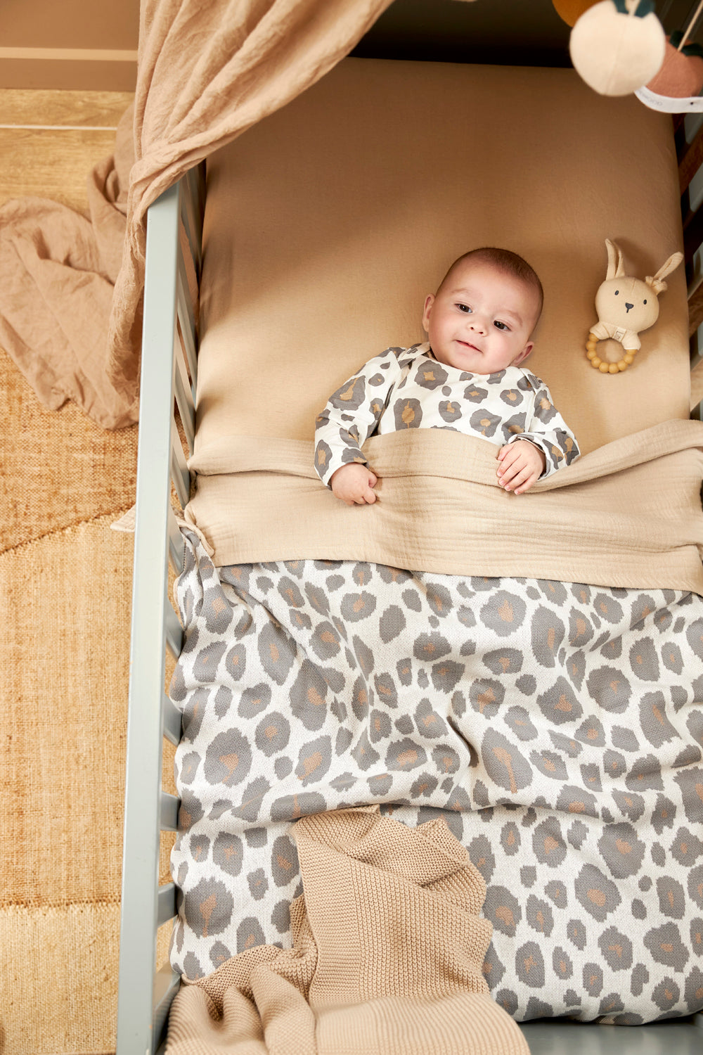 Hoeslaken ledikant - 60x120 cm - Jersey - Sand - Set van 2 - Meyco