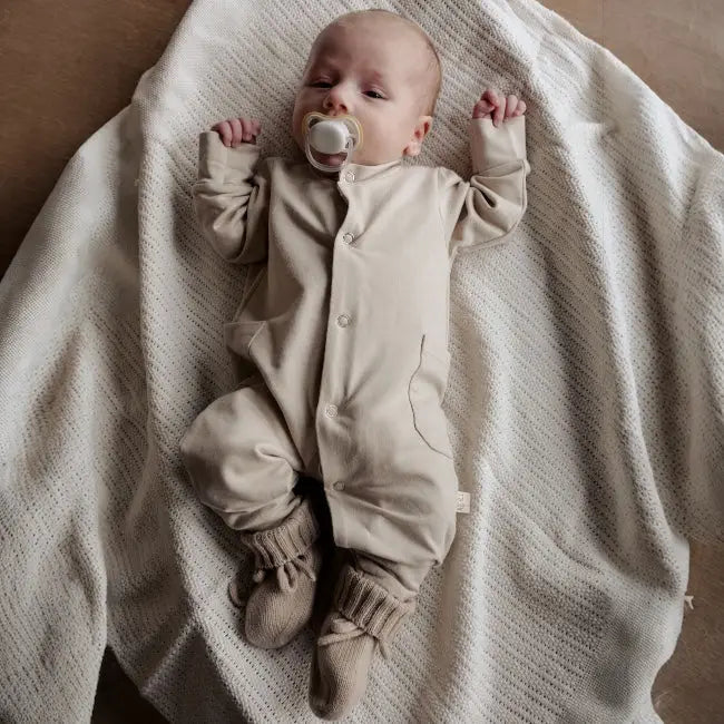 Baby slofjes - Latte - Merinowol/Cashmere - 0-12mnd - Moalie
