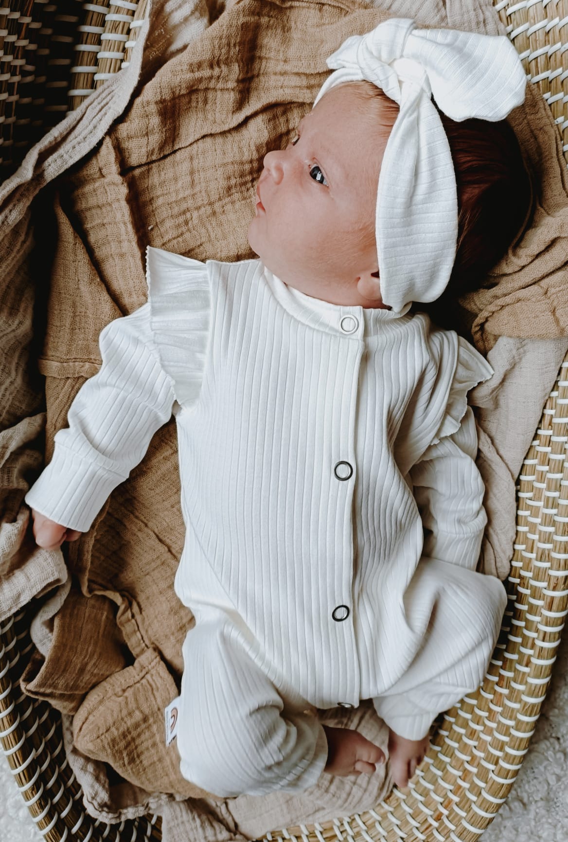 Boxpakje ruffle - Big rib - Wit - Little Adventure