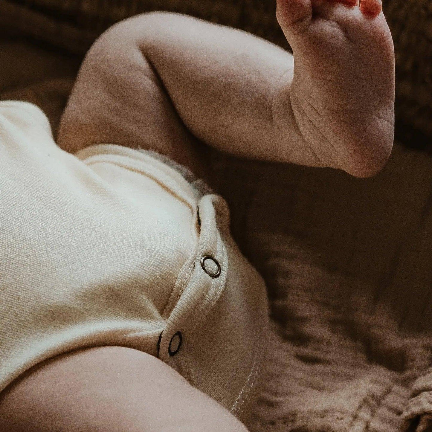 Merinowollen Overslagromper - Lange mouwen - Naturel