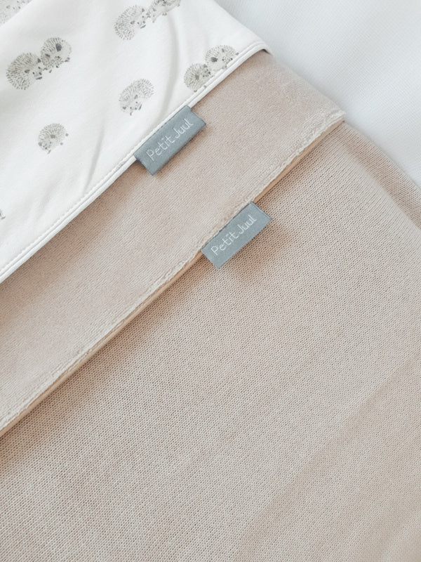 Ledikantdeken - dubbelzijdig - katoen - Soft beige - 145x110cm