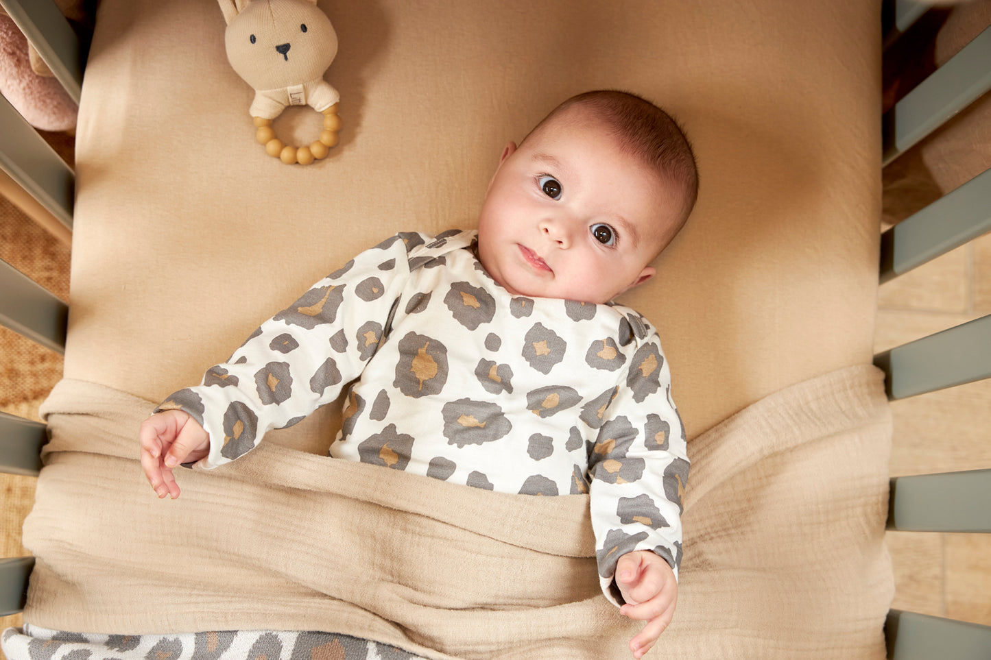 Hoeslaken ledikant - 60x120 cm - Jersey - Sand - Set van 2 - Meyco