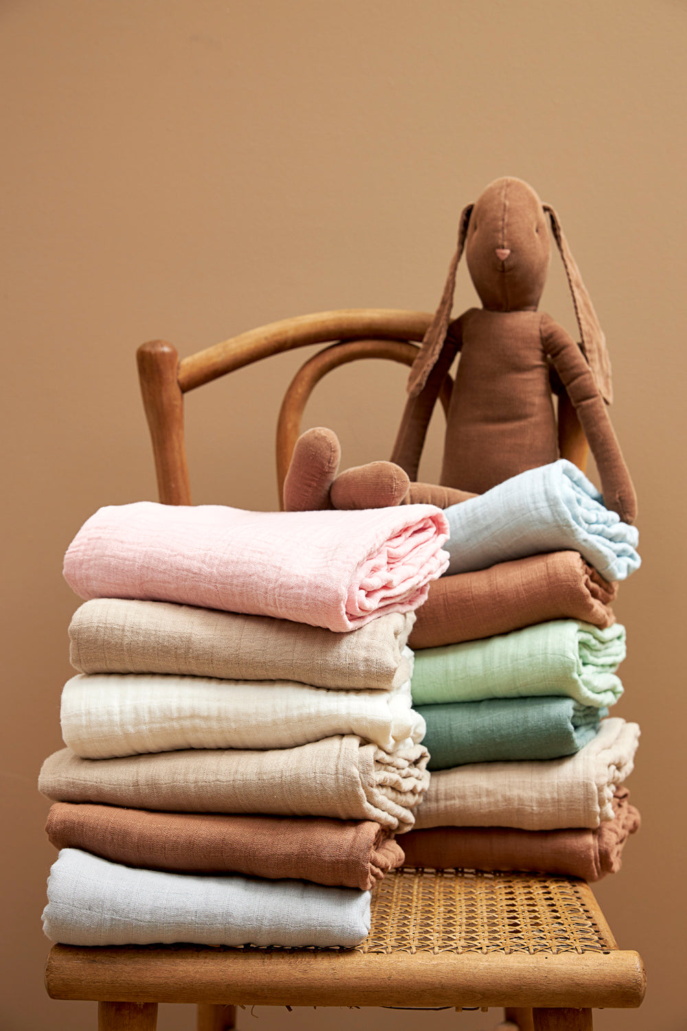 Swaddle - Sand/Toffee - 120x120 cm - set van 2 hydrofieldoeken - Meyco