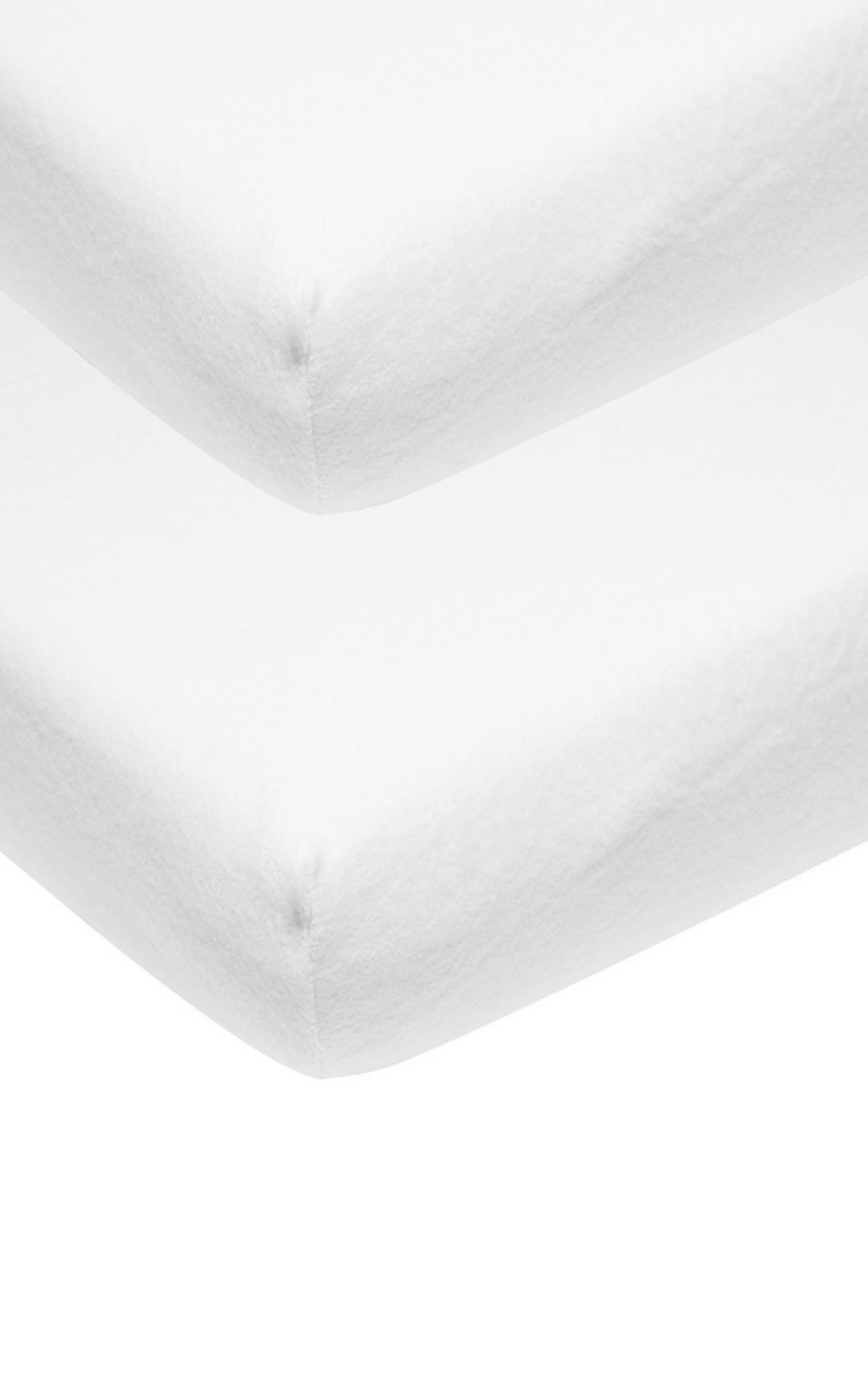 Molton Hoeslaken ledikant - 60x120 cm - Jersey - Wit - set van 2 - Meyco