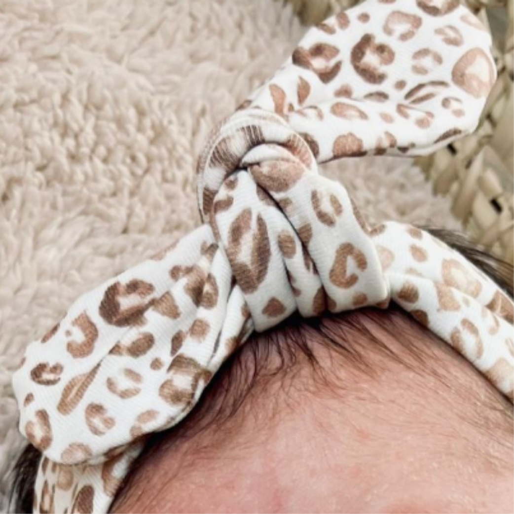 Haarband - Knoop - Leopard - Beige - Little Adventure