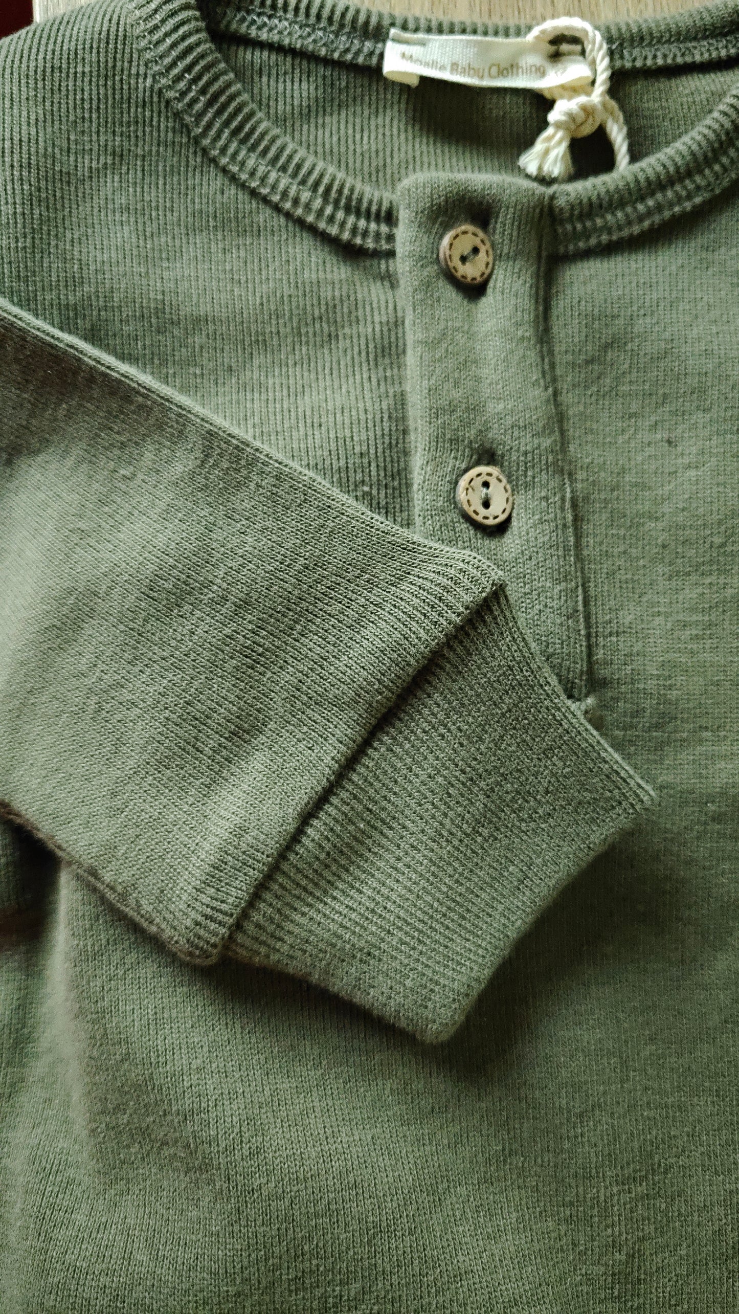 Khaki jumpsuit - Boxpakje met fijne rib- 50/56 - Moalie