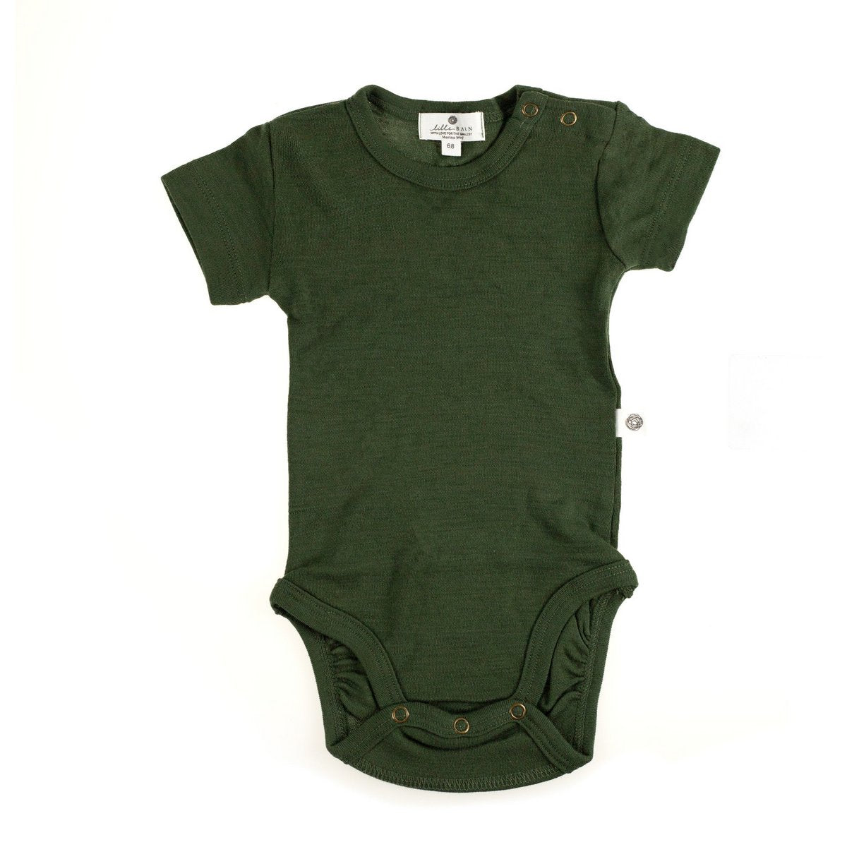 Merinowollen romper - Korte mouwen - Rifle Green - Lille Barn