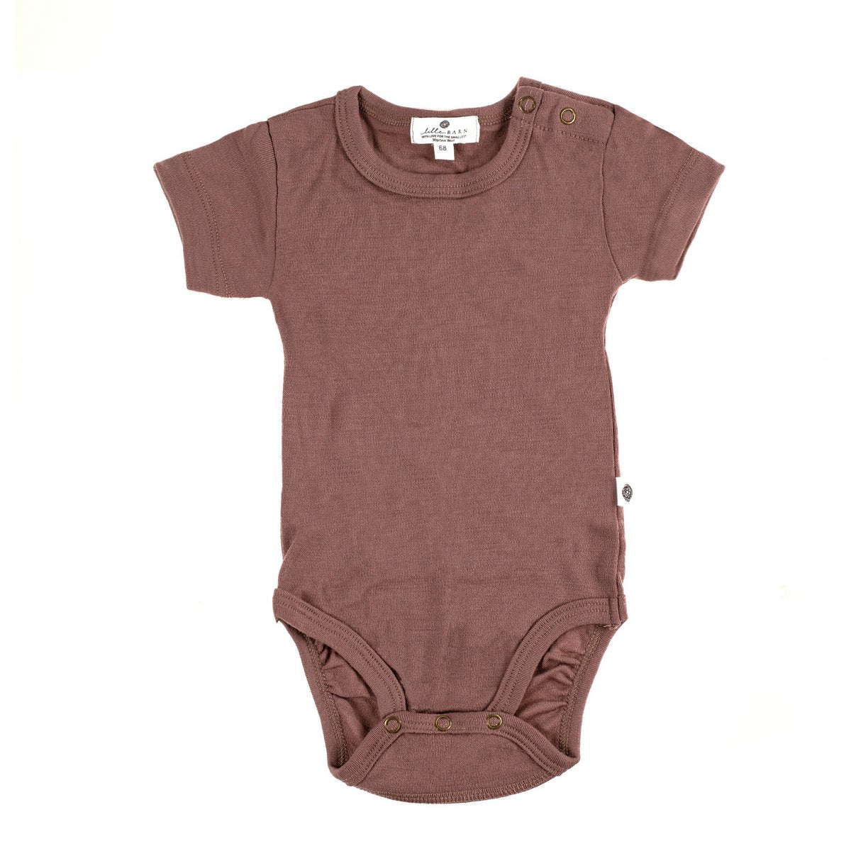 Merinowollen romper - Korte mouwen - Twilight Mauve