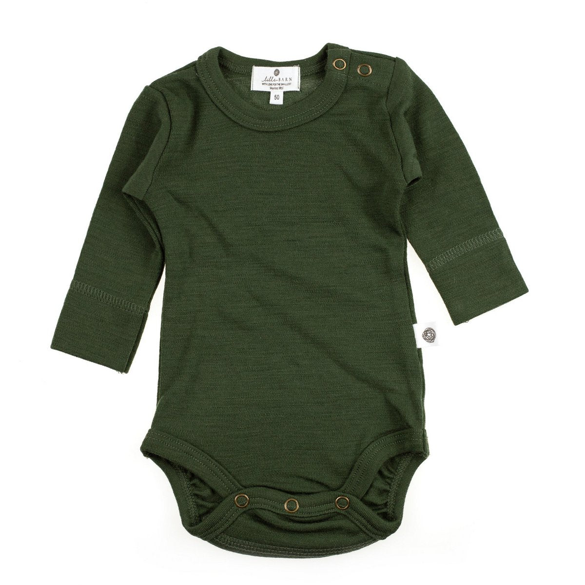 Merinowollen romper - lange mouwen - Rifle Green