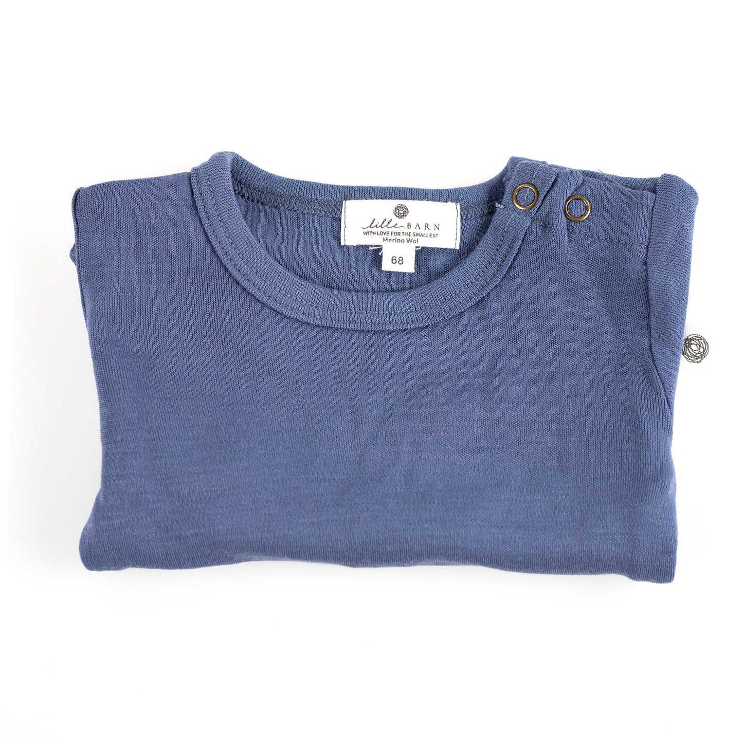 Merinowollen romper - Korte mouwen - Vintage Indigo - Lille Barn