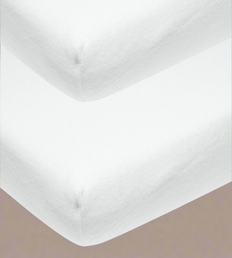 Molton Hoeslaken ledikant - 60x120 cm - Jersey - Wit - set van 2 - Meyco