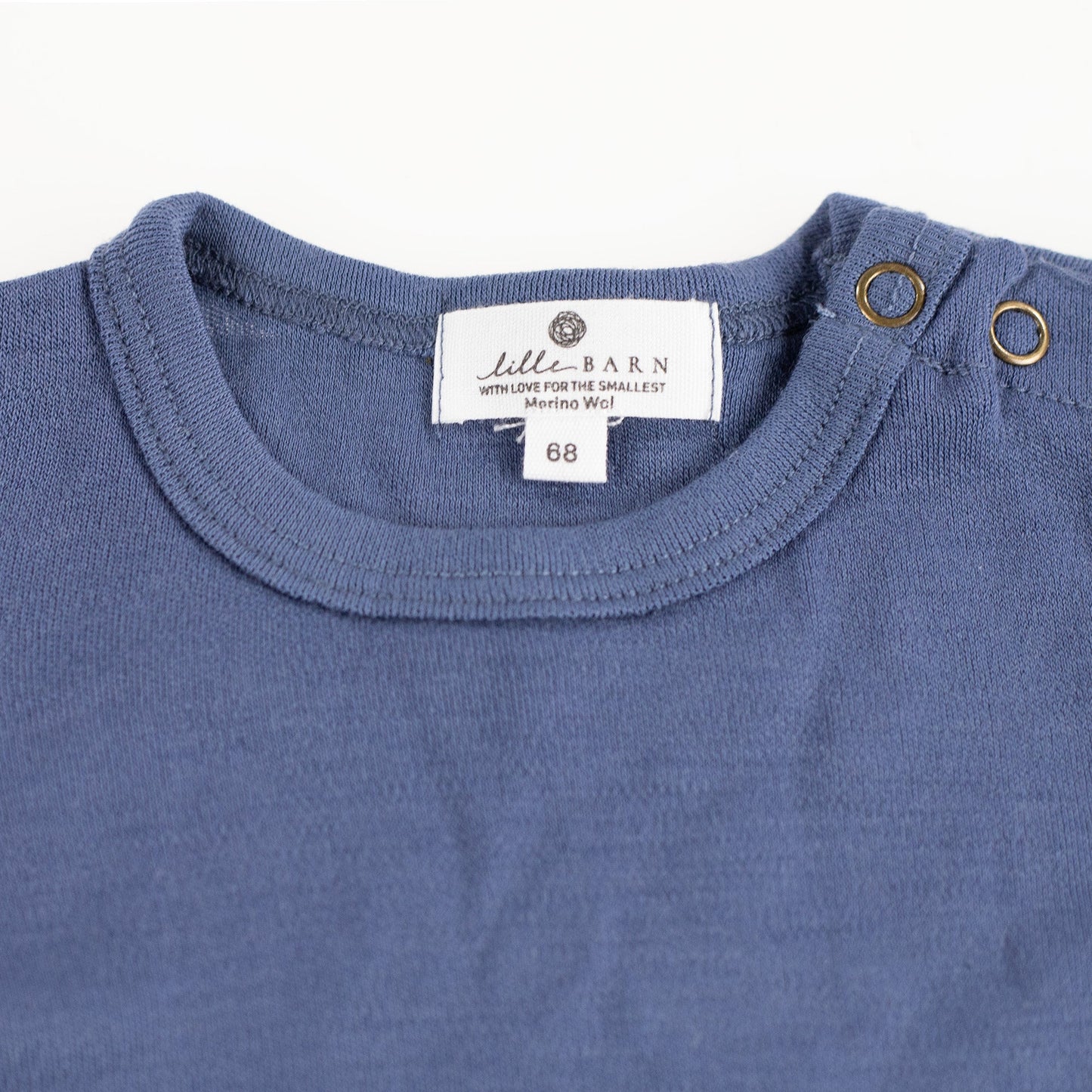Merinowollen romper - Korte mouwen - Vintage Indigo - Lille Barn