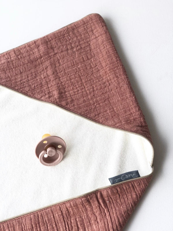 Wikkeldeken - Dusty terra met badstof- 70x70 cm