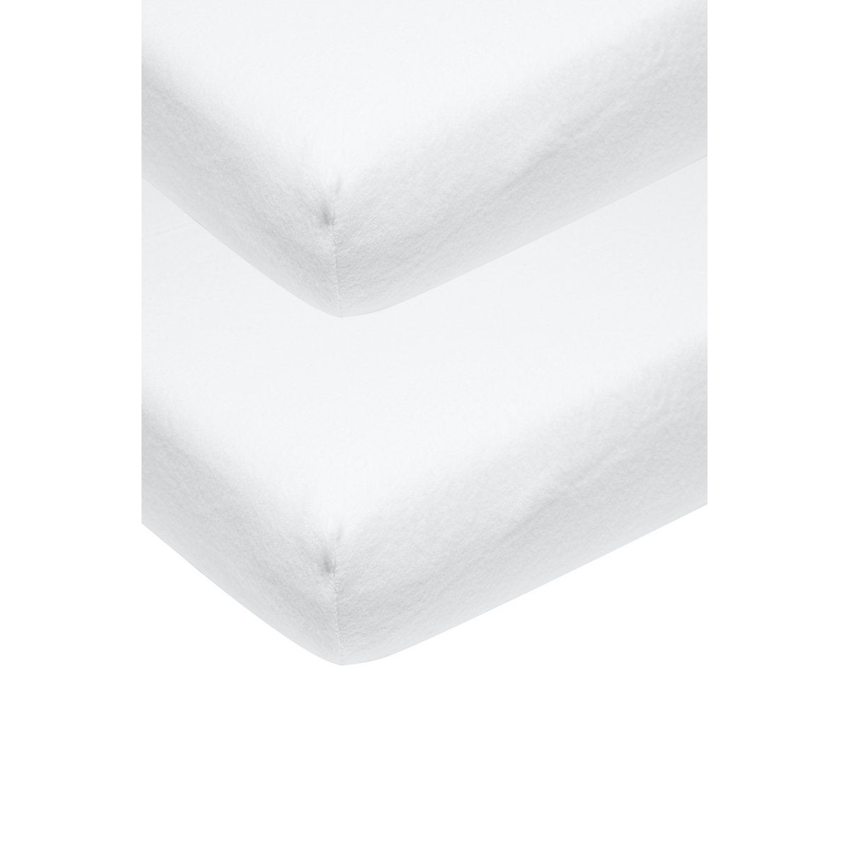 Molton Hoeslaken ledikant - 60x120 cm - Jersey - Wit - set van 2 - Meyco