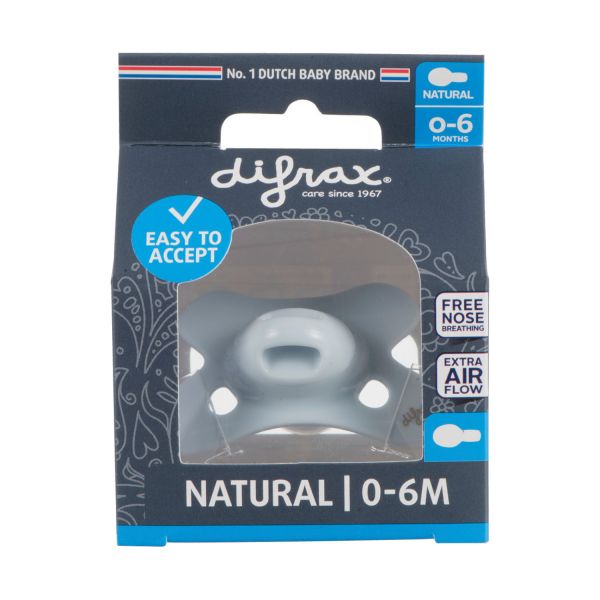 Difrax Naturel Fopspeen Blauw 0-6 Mnd