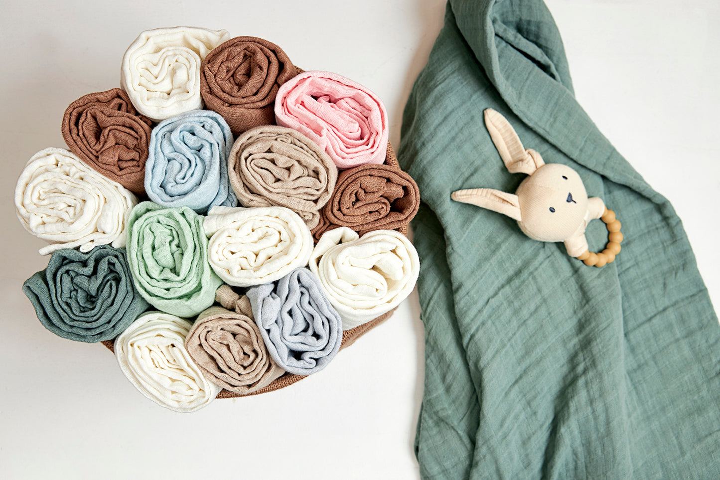 Swaddle - Sand/Toffee - 120x120 cm - set van 2 hydrofieldoeken - Meyco