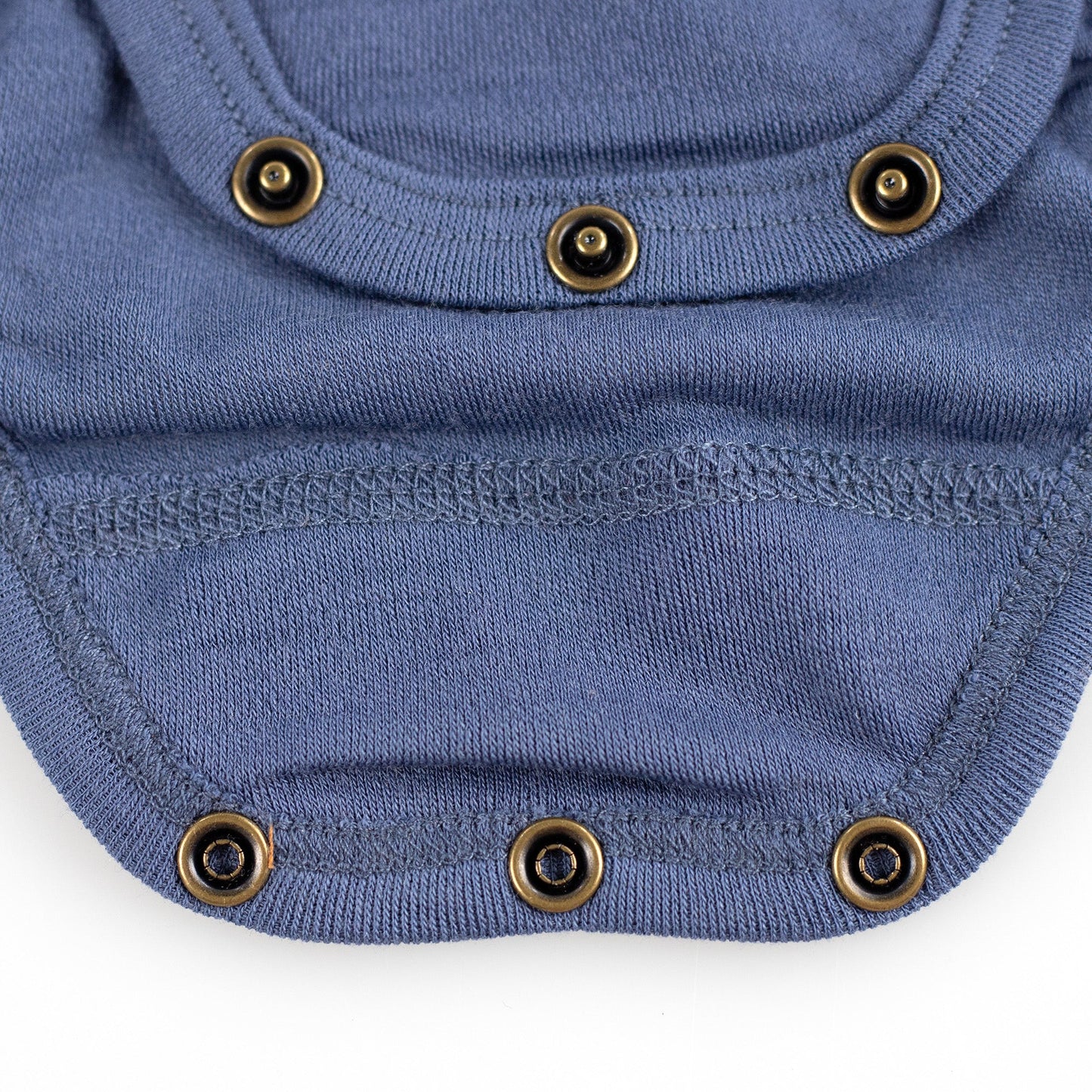 Merinowollen romper - Korte mouwen - Vintage Indigo - Lille Barn