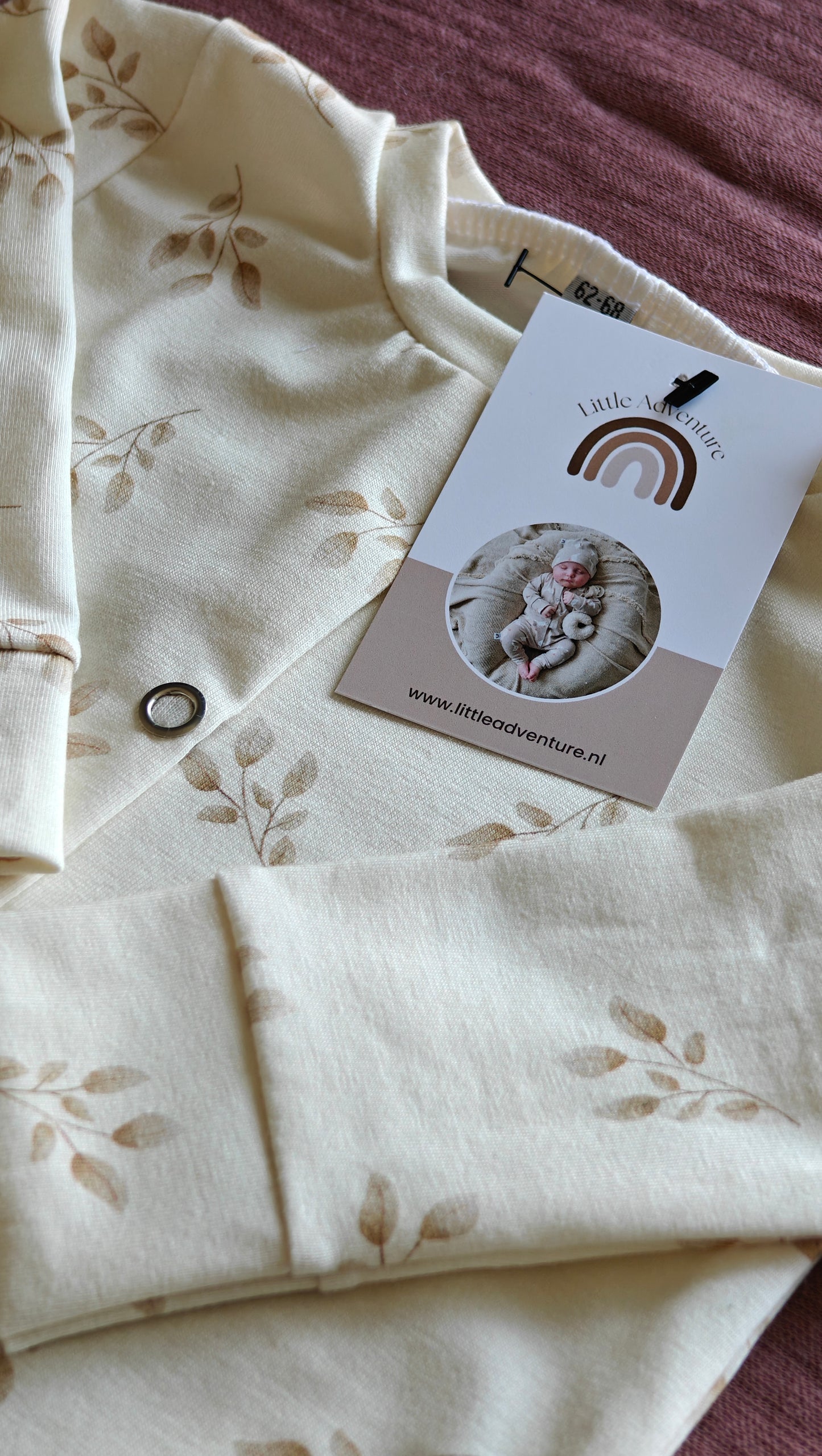 Boxpakje - blaadjes - beige - Little Adventure