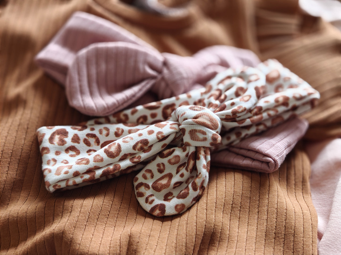 Haarband - Knoop - Leopard - Beige - Little Adventure