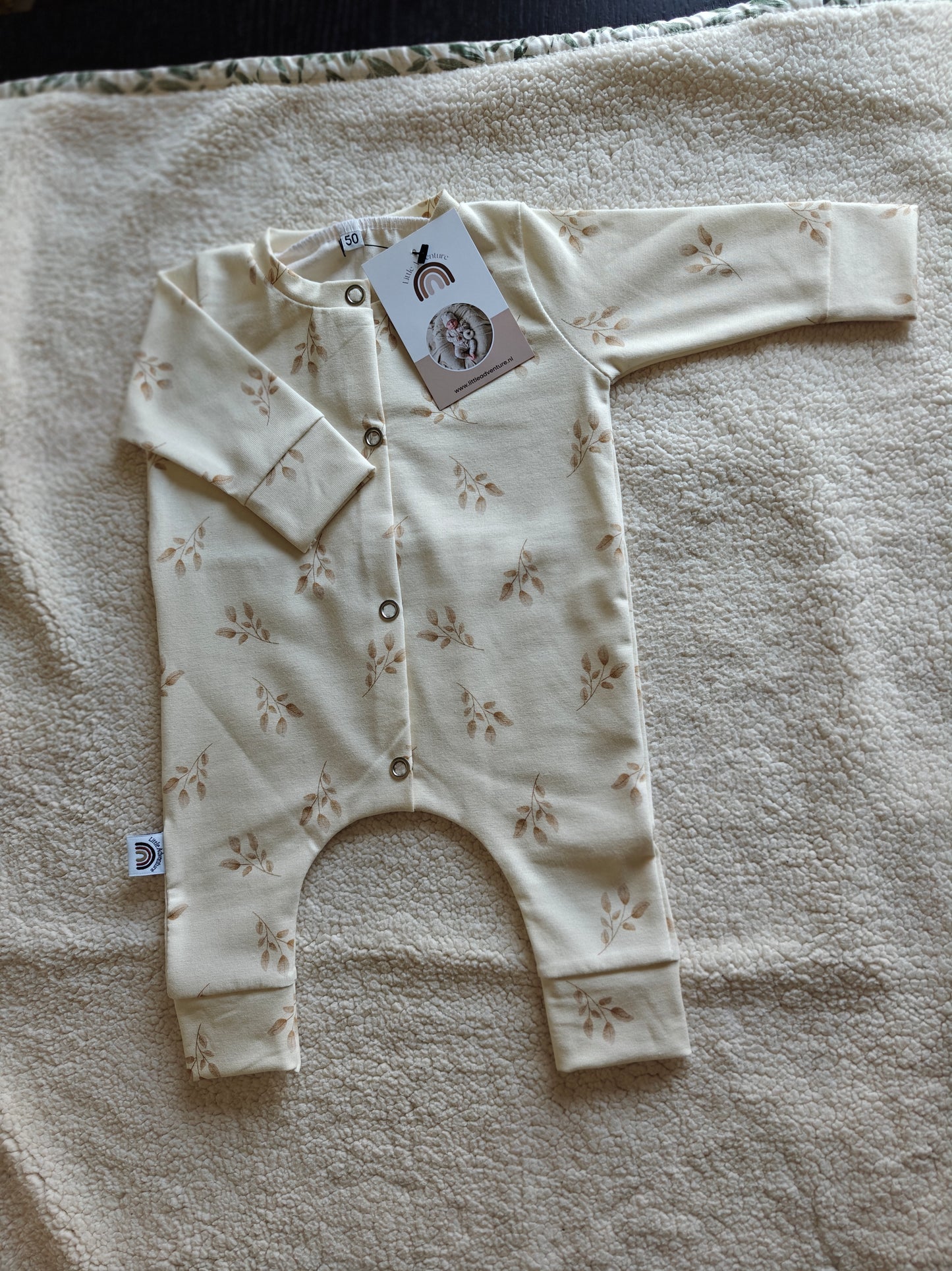 Boxpakje - blaadjes - beige - Little Adventure