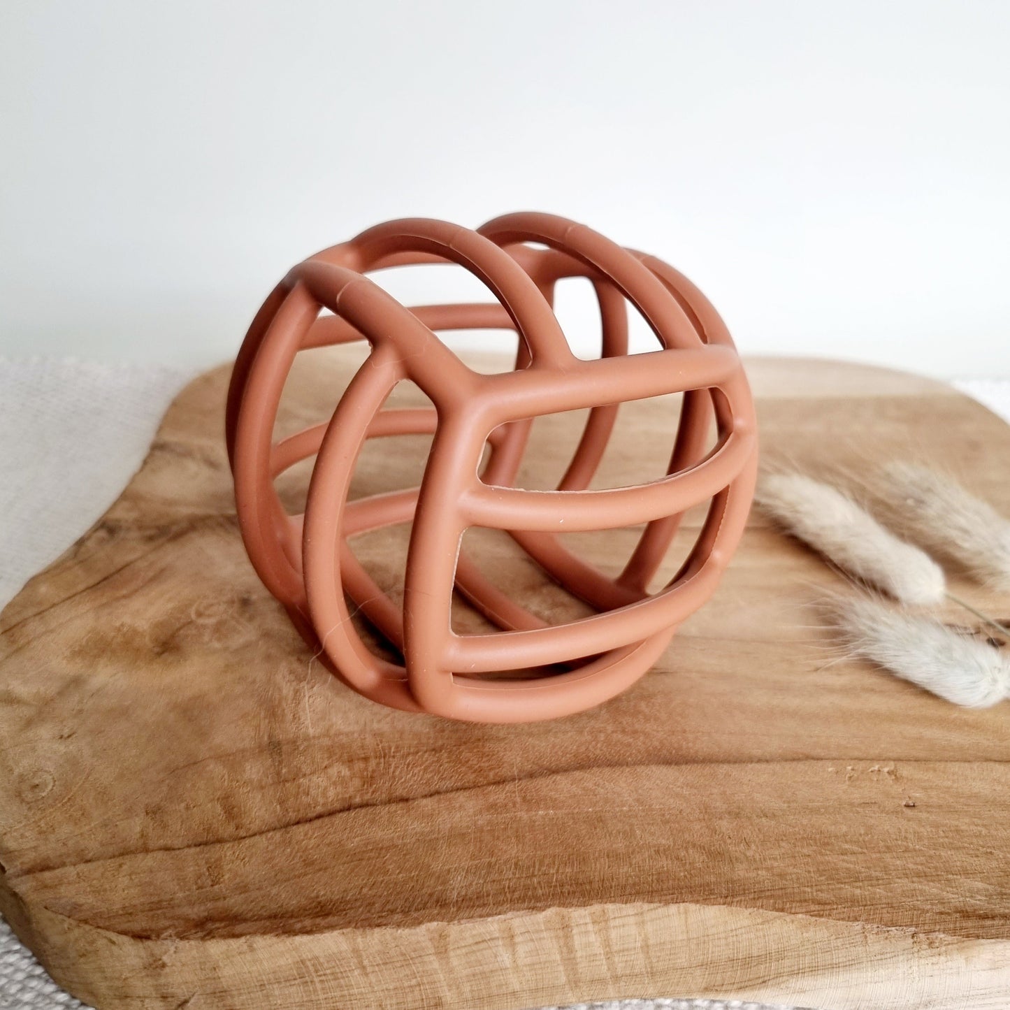 Sensorische bal - silicone - Roest - Rammelaartje