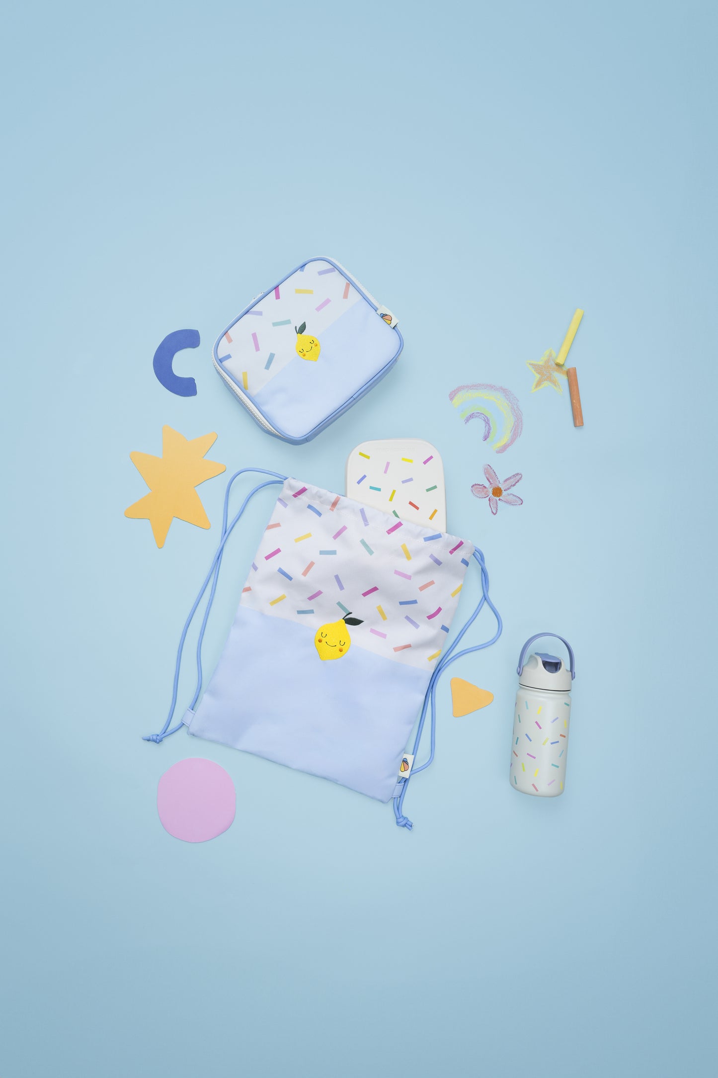 Tasje confetti met trekkoord - Citroen
