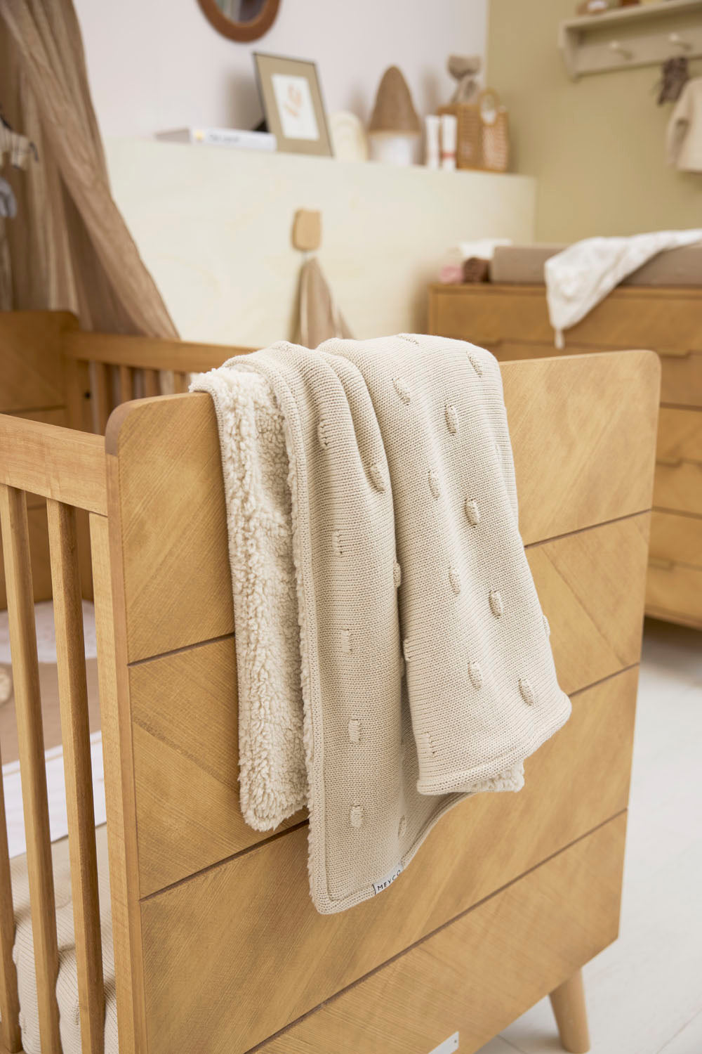 Pre-order | Meyco Baby deken Knots Teddy - Soft Sand 100x150cm