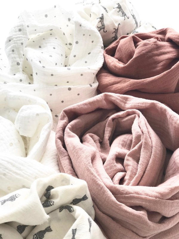 Swaddle Dusty Pink - Hydrofieldoek - 60x60 cm - Petit Juul