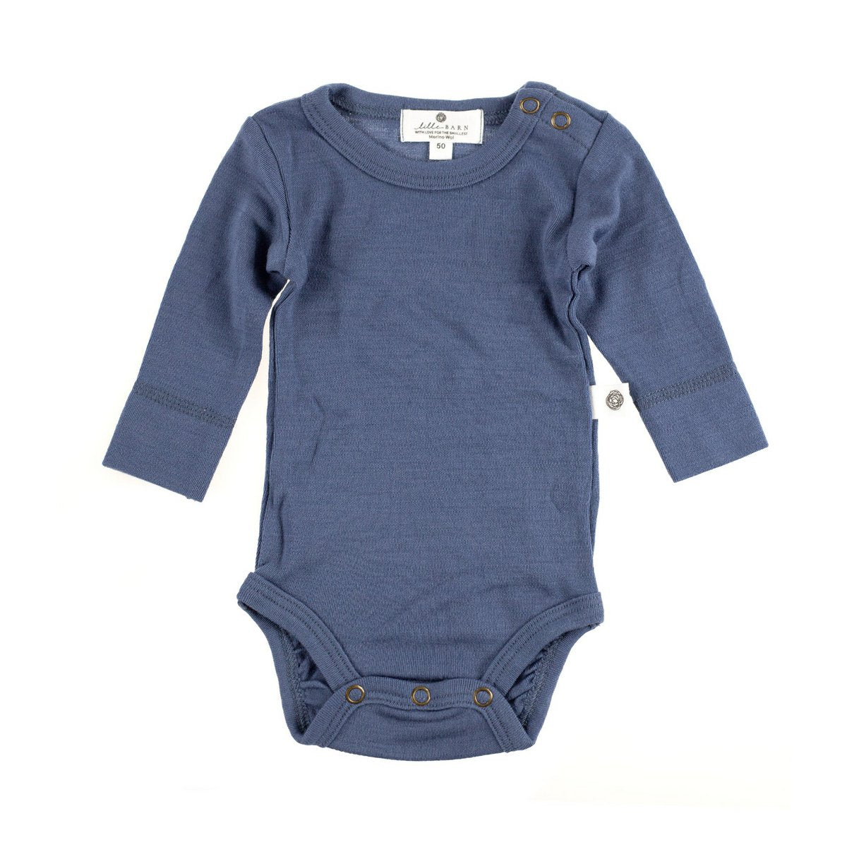 Merinowollen romper - lange mouwen - Vintage Indigo