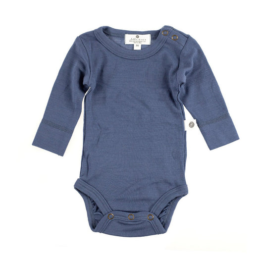 Merinowollen romper - lange mouwen - Vintage Indigo