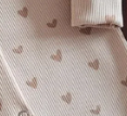 Boxpakje - hartjes rib - beige - Little Adventure