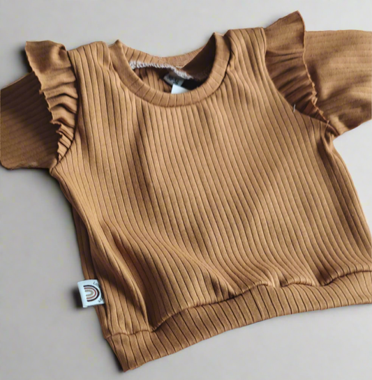 Shirt Big Rib - Ruffles - Toffee - Little Adventure