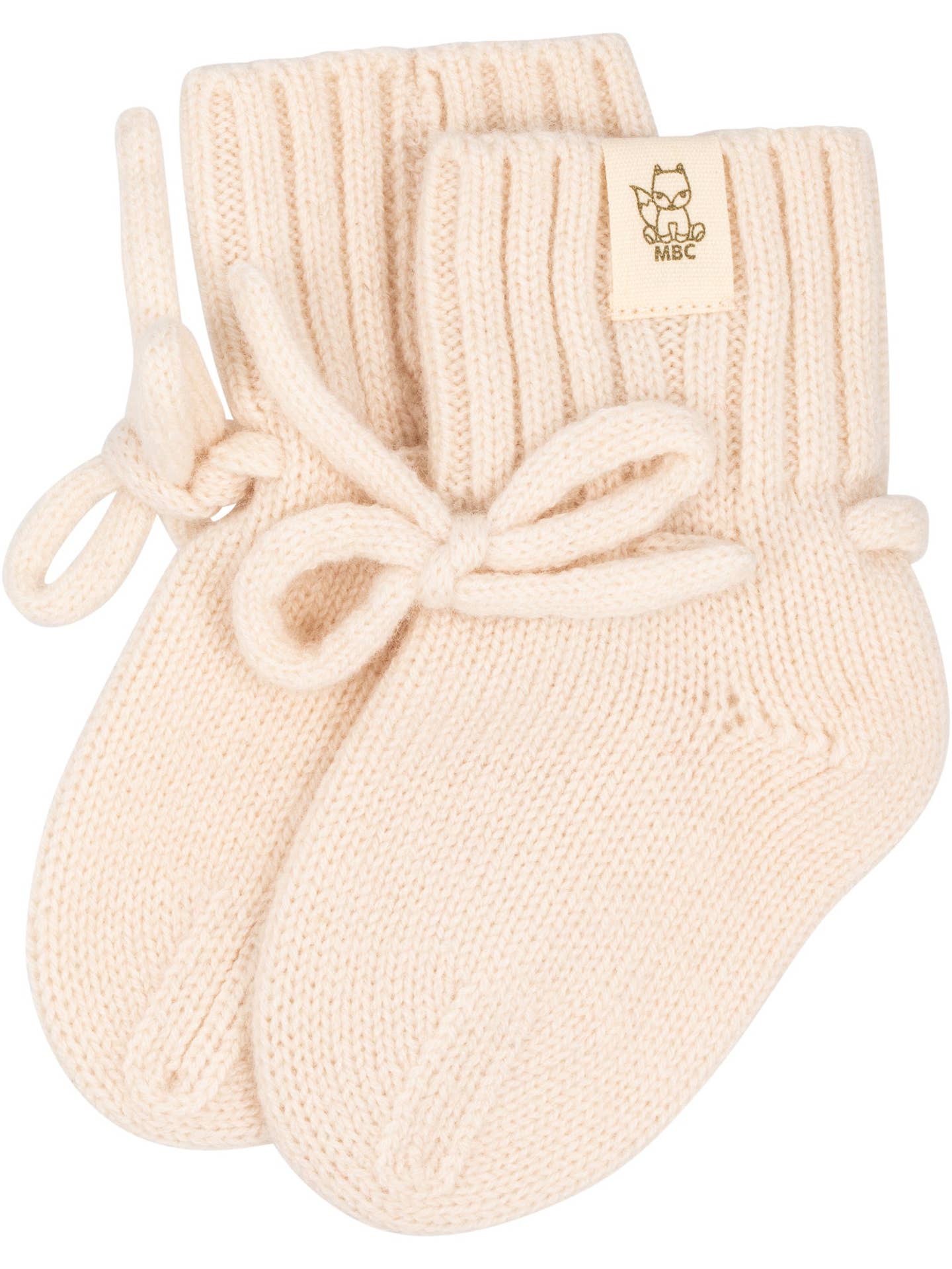 Baby slofjes - Off White - Merinowol/Cashmere - 0-12mnd - Moalie