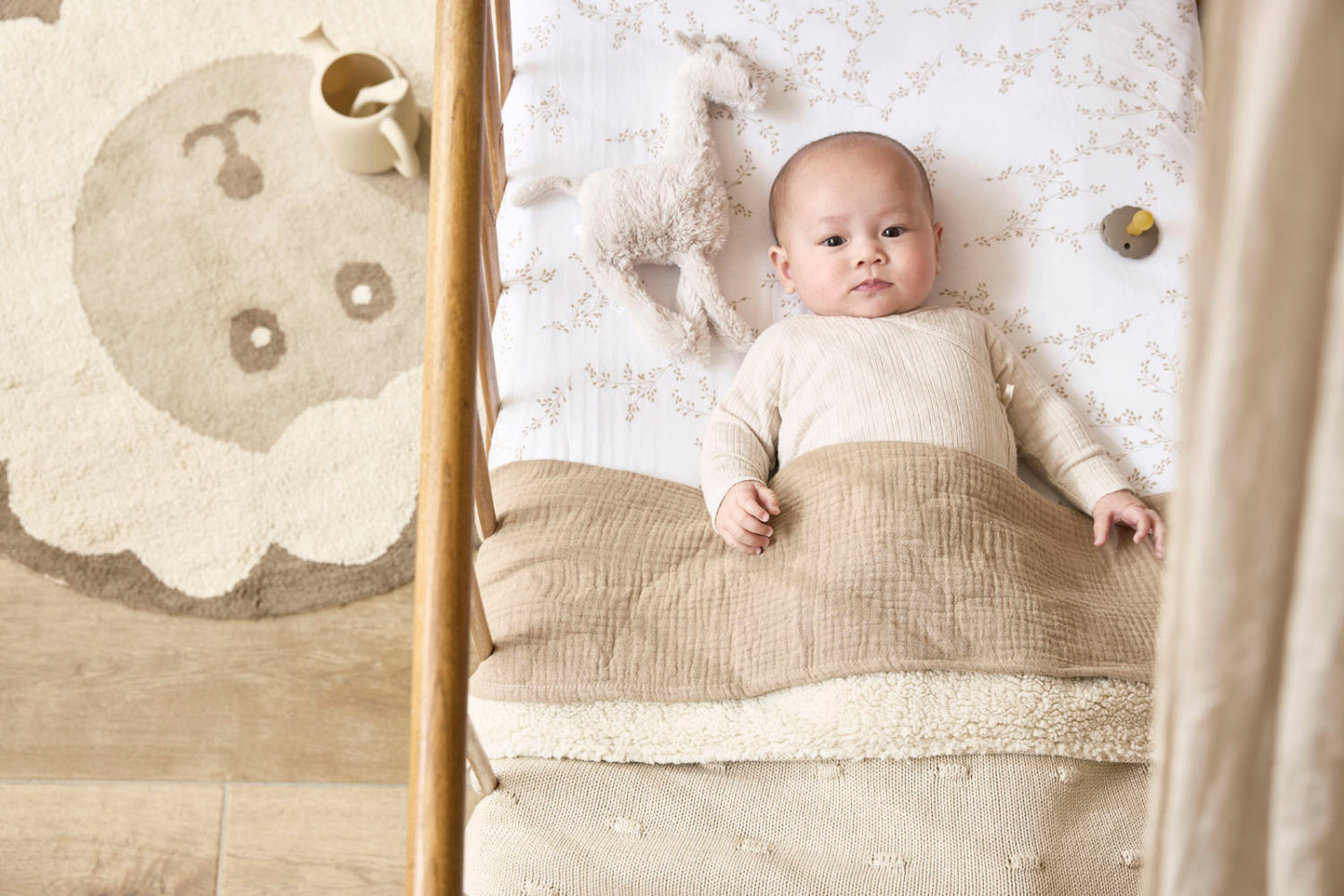 Pre-order | Meyco Baby deken Knots Teddy - Soft Sand 100x150cm