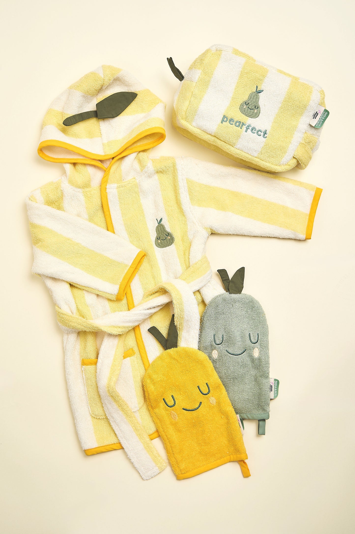 Babywashandjes set van 2 - badstof - citroenpeer