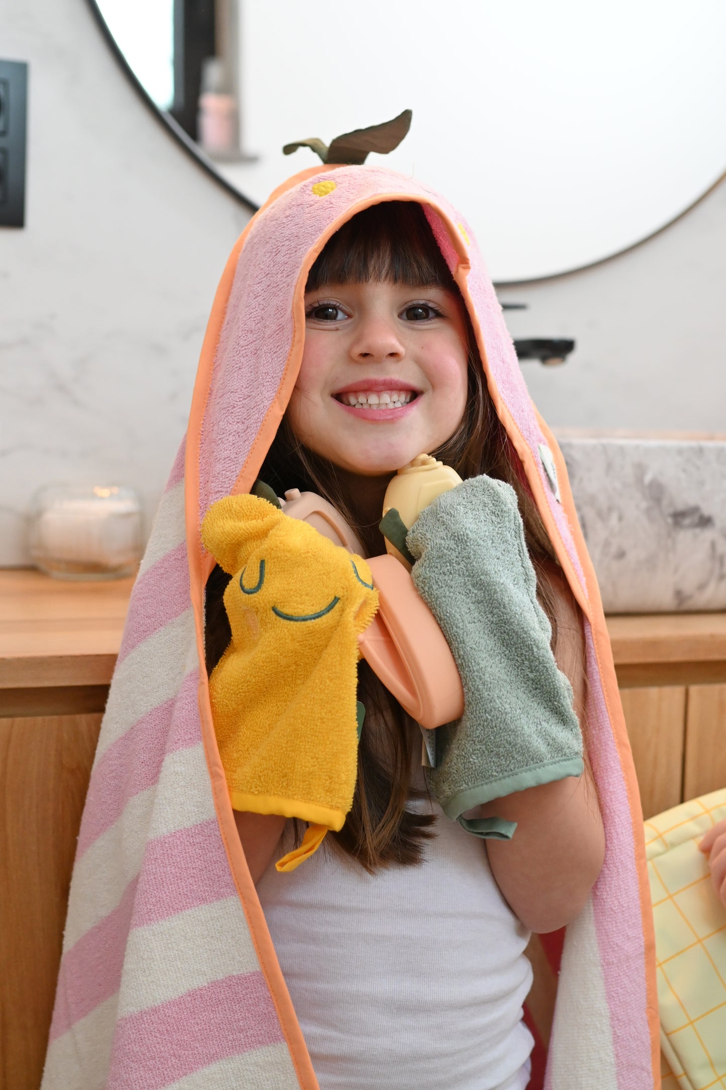 Babywashandjes set van 2 - badstof - citroenpeer