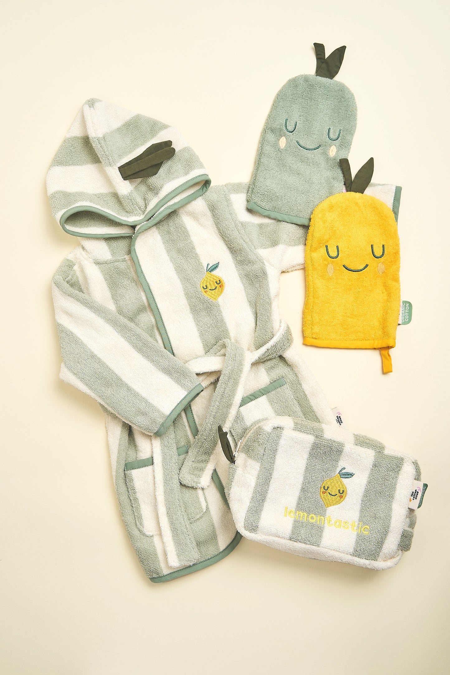 Babywashandjes set van 2 - badstof - citroenpeer